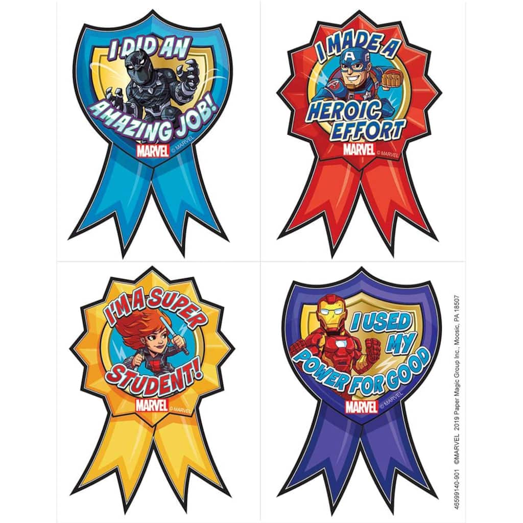 Eureka® School Avengers Motivational Badges Sticker Set